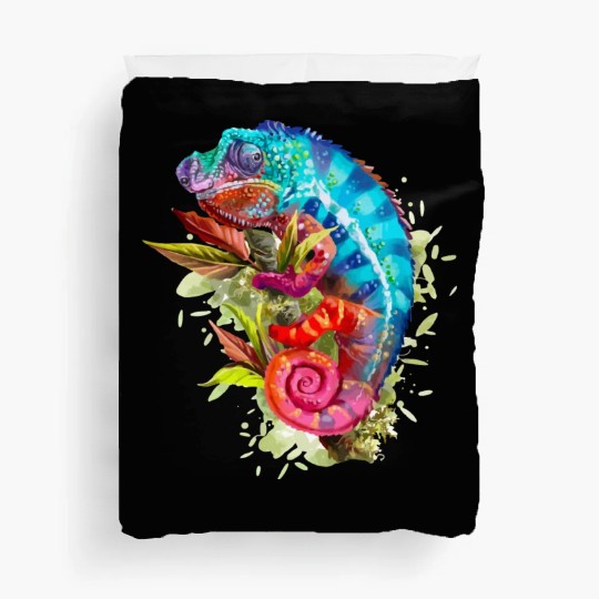 A chameleon is sitting on a branch 11 1 Duvet Covers
