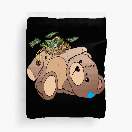 Money Teddy Bear Riches Duvet Covers