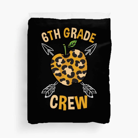 6th Grade Back To School Crew Leopard Print Duvet Covers