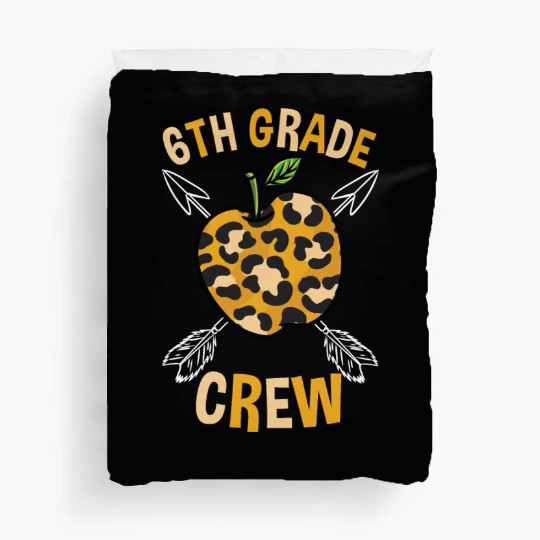 6th Grade Back To School Crew Leopard Print Duvet Covers
