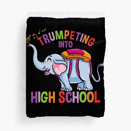 Elephant Trumpeting Into High School Duvet Covers