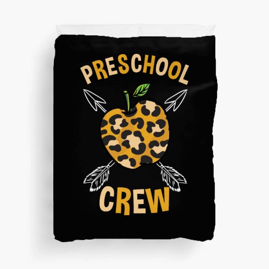 Preschool Back To School Crew Leopard Print Duvet Covers