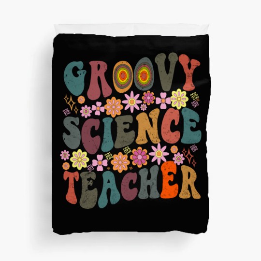 Groovy Science teacher retro Back To School Duvet Covers