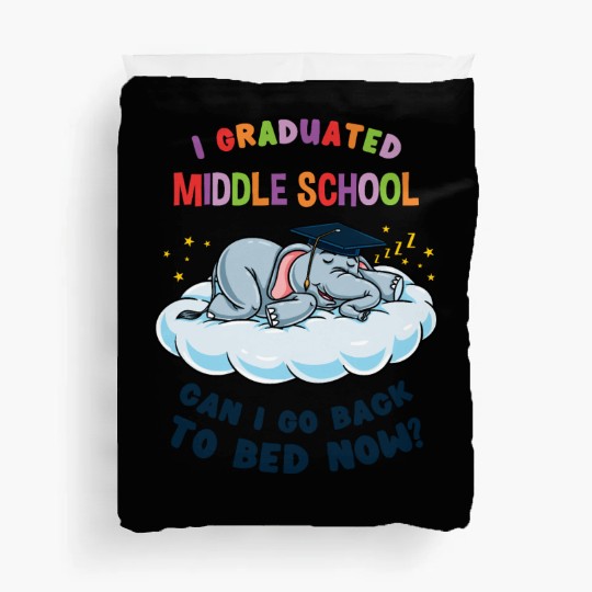 I Graduated Middle School Elephant Graduation Duvet Covers