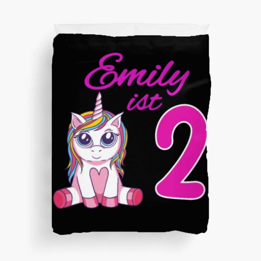 Children's Birthday Party 2 Years Girl Name Emily Duvet Covers