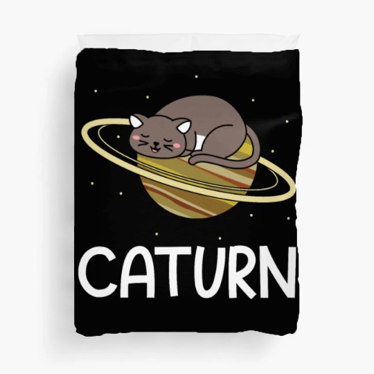 Caturn Cat Owner Saturn Astronomer Astronomy Duvet Covers