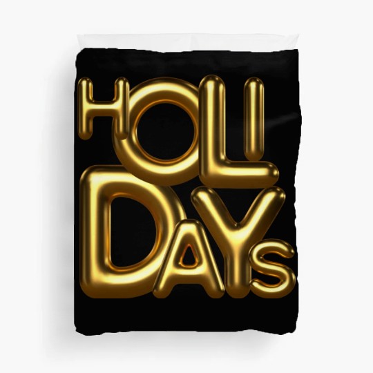Holidays gold Duvet Covers