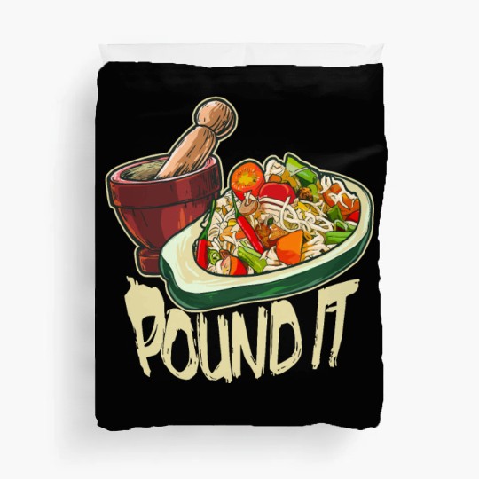 Pound It Green Spicy Thai Papaya Salad Duvet Covers