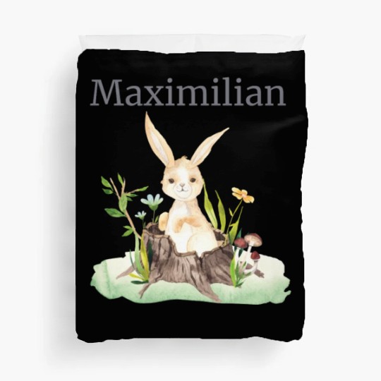 Waldtier Reh Hase Hedgehog Flowers Name Maximilian Duvet Covers