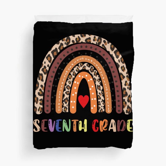 Seventh Grade Teacher Leopard Rainbow Duvet Covers