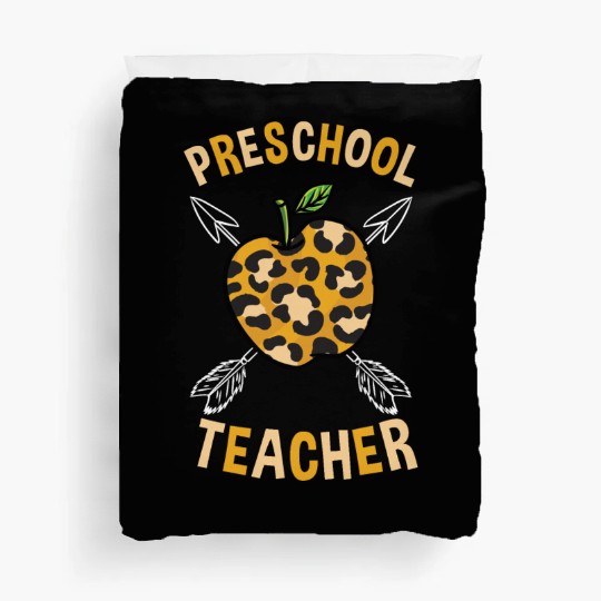 Preschool Back To School Teacher Leopard Print Duvet Covers