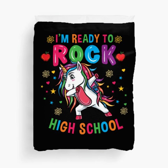Unicorn Im Ready To Rock High School Duvet Covers