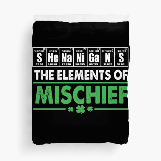 St Patrick Day Science Periodic Table Shenanigans Duvet Covers