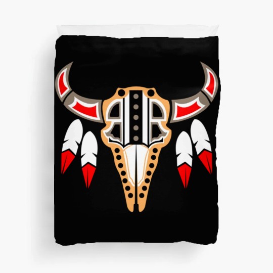 Native American Buffalo Skull for Tribal Art Lover Duvet Covers