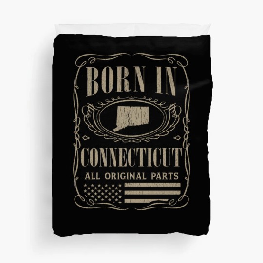 Vintage America US States Born Connecticut Duvet Covers