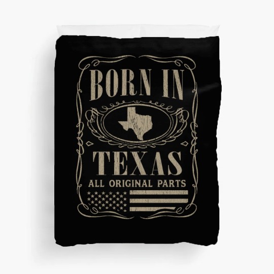 Vintage America US States Born Texas Duvet Covers