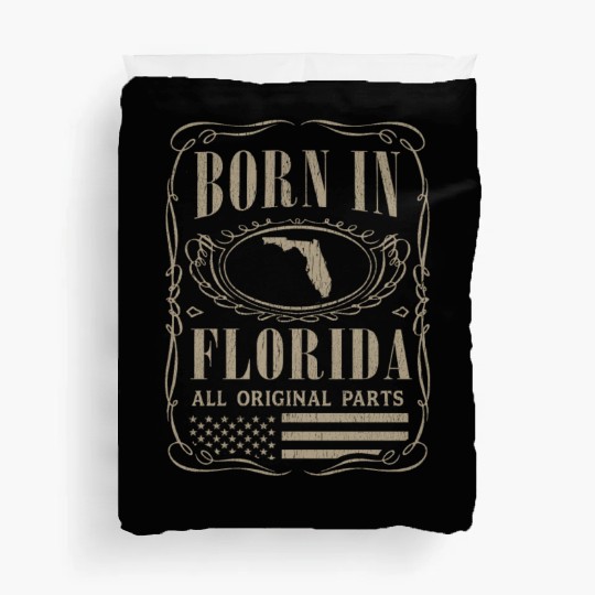 Vintage America US States Born Florida Duvet Covers