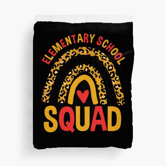 Back To School Leopard Elementary School Squad Duvet Covers