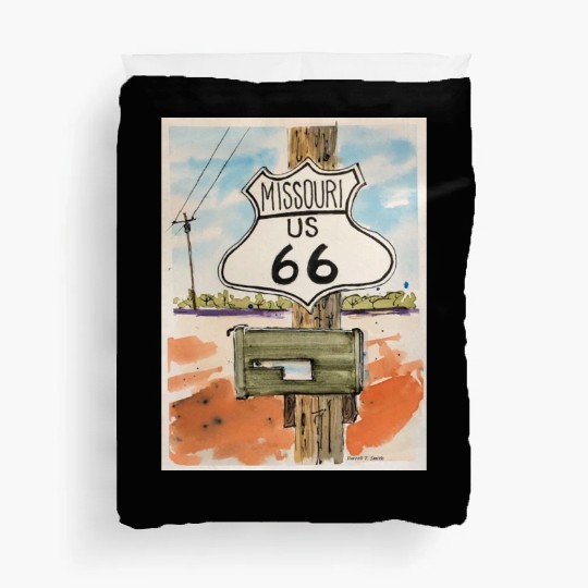 Missouri Route 66 Sign Duvet Covers