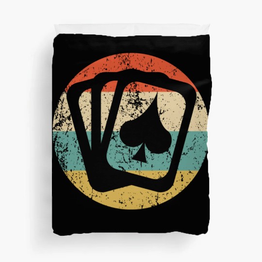 Playing Cards Spades Icon Retro Poker Duvet Covers