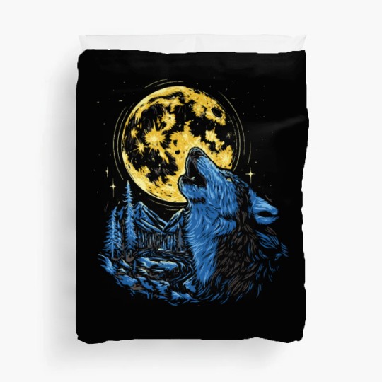 Wolf Moon Forest Wolves Nature Nature Liever Full Duvet Covers
