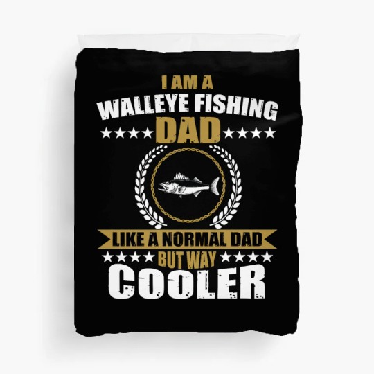 Walleye Fishing Dad For Men Duvet Covers