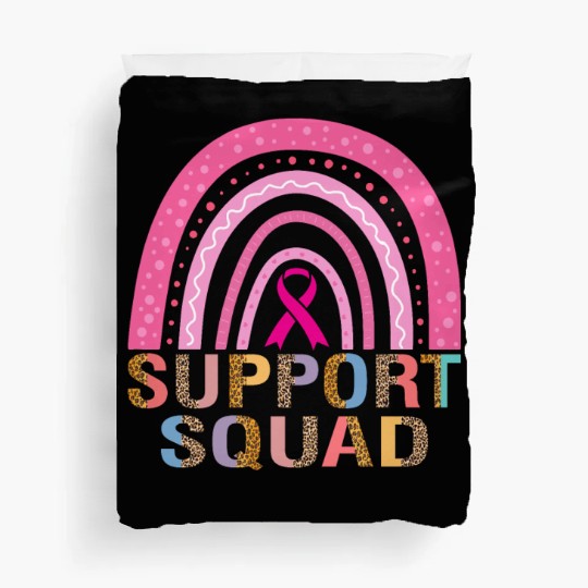 Support Squad Leopard Pink Warrior Breast Cancer Duvet Covers