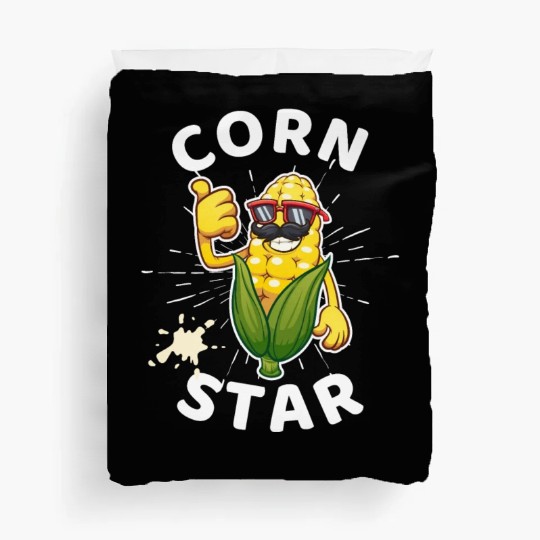 Funny Corn Star Sunglasses Mustache big Postal Service Duvet Covers