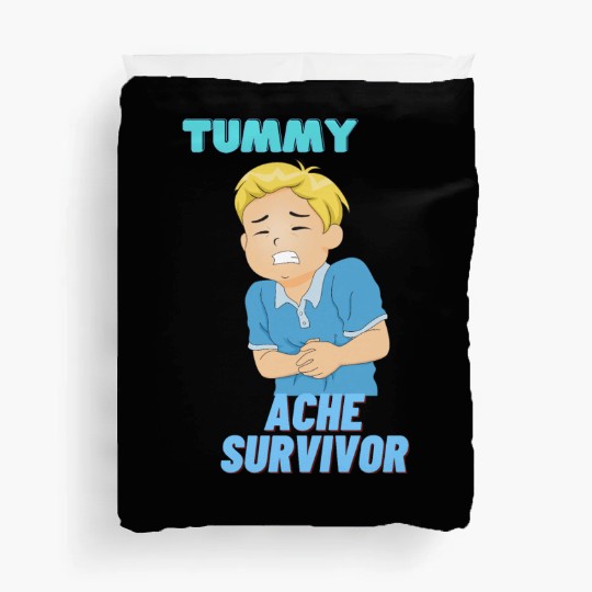 Tummy Ache Survivor Funny Back To School Duvet Covers