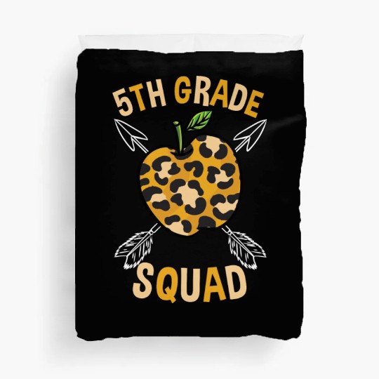 5th Grade Back To School Squad Leopard Print Duvet Covers
