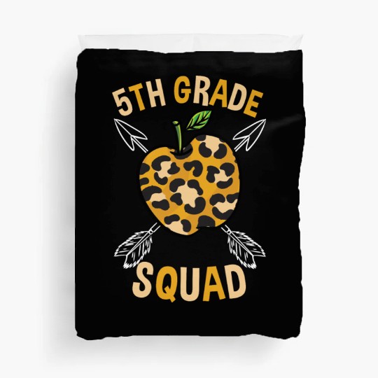 5th Grade Back To School Squad Leopard Print Duvet Covers