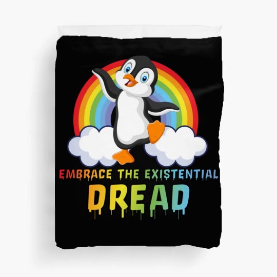 Embrace The Existential Dread Penguin Rainbow Duvet Covers