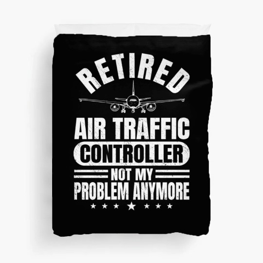 Funny Happier Retired Air Traffic Controller Men Duvet Covers