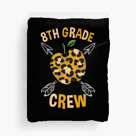 8th Grade Back To School Crew Leopard Print Duvet Covers