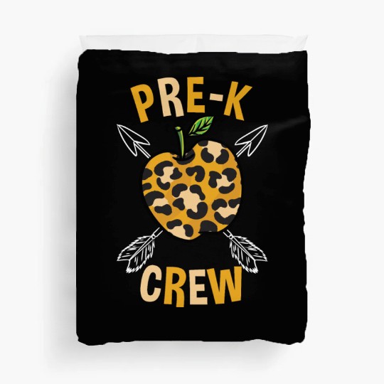 Pre-K Back To School Crew Leopard Print Duvet Covers