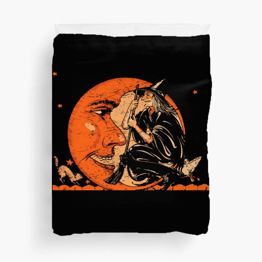Great Vintage Witch And Moon Halloween Duvet Covers