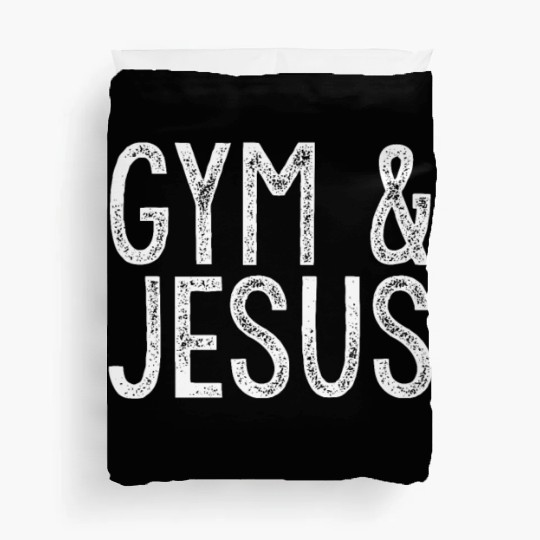 Gym and Jesus Christian Workout Gym and Jesus Duvet Covers