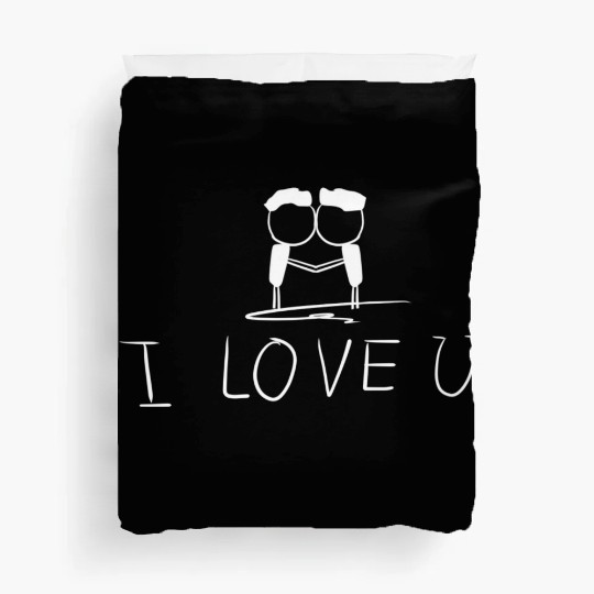 i love you gay couple Duvet Covers
