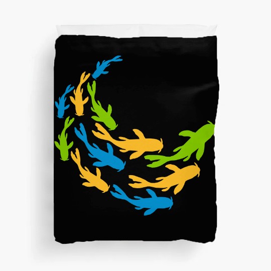 colorful shoal koi fish Duvet Covers