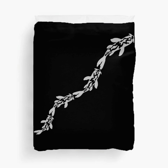 row koi fish nishikigoi Duvet Covers