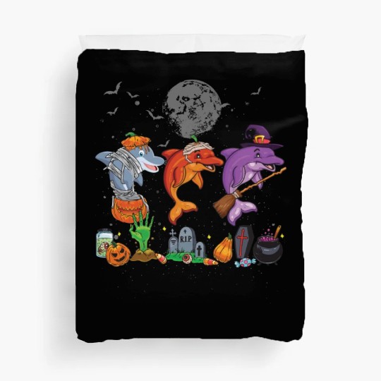 Mummy Pumpkin Witch Dolphin Halloween Duvet Covers