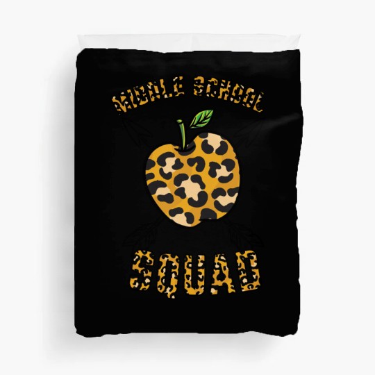 Middle School Squad Teacher Leopard Print Duvet Covers