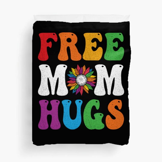 Free Mom Hugs Sunflower Rainbow LGBT Lesbian Gay Duvet Covers