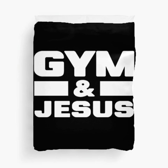Gym and Jesus Christian Workout Gym and Jesus Duvet Covers