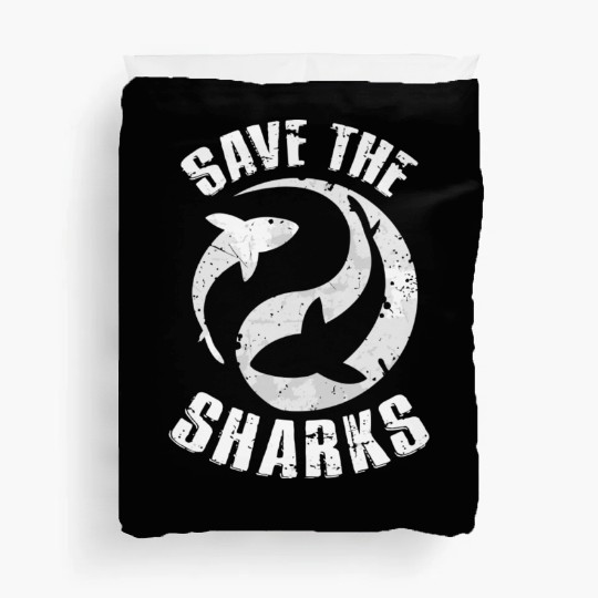 Save The Sharks Protect Ocean Scuba Diving Apnea D Duvet Covers