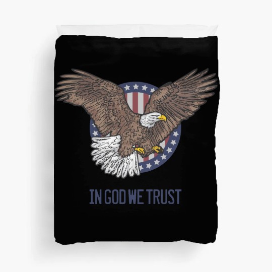 In God We Trust - Bald Eagle - Patriotic Duvet Covers