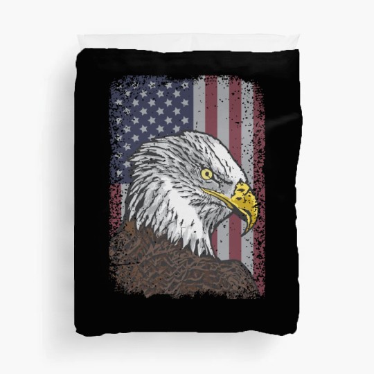 Bald Eagle - American Flag - Patriotic Duvet Covers