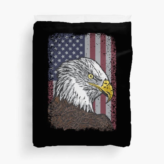 Bald Eagle - American Flag - Patriotic Duvet Covers