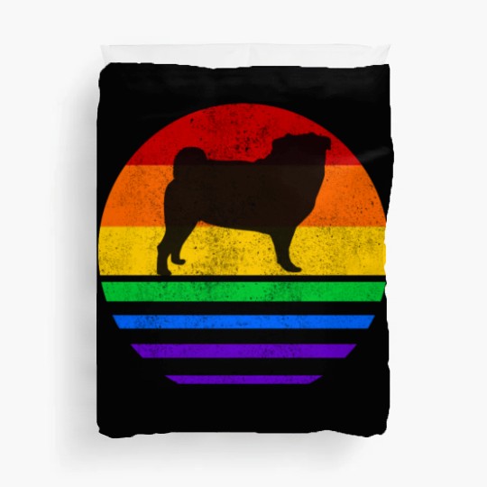 LGBT Pug Rainbow Flag Duvet Covers