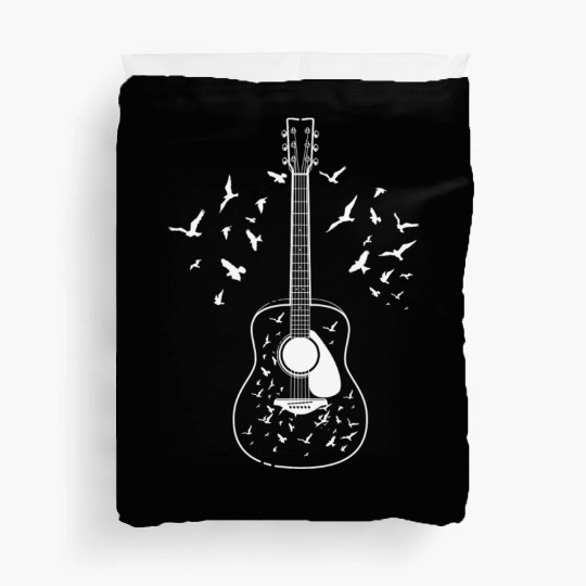 Acoustic Guitar Player Birds Music Teacher Musicia Duvet Covers